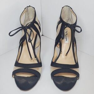 Vince Camuto Black and Cream Women's Heels
